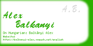 alex balkanyi business card